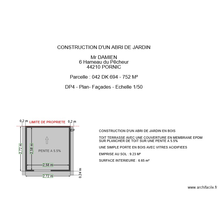DP4 2 DAMIEN. Plan de 0 pièce et 0 m2