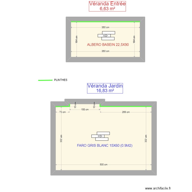 LANNUQUE PLAN. Plan de 2 pièces et 23 m2