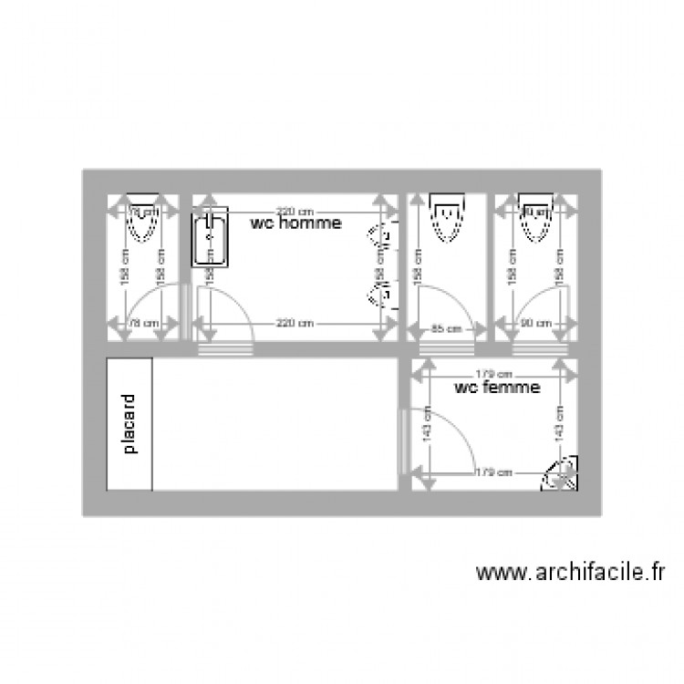 Toilettes beef and co existant. Plan de 0 pièce et 0 m2