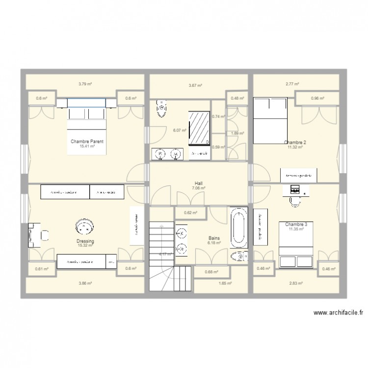 levant etage 2 jan 18. Plan de 0 pièce et 0 m2