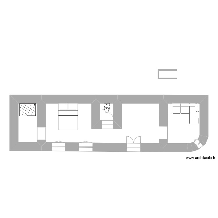 CUPIDON. Plan de 4 pièces et 31 m2