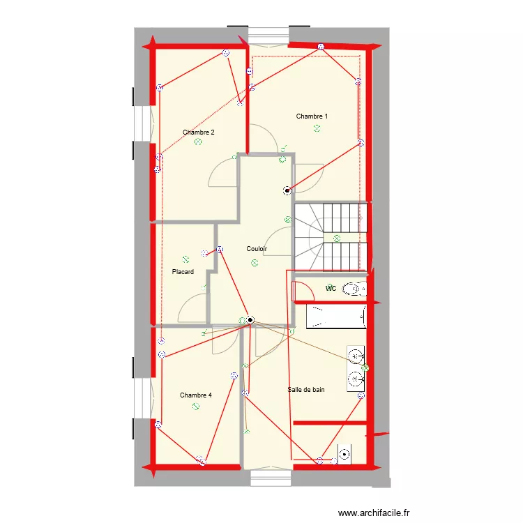 ferme 1er &eacute;tage electricit&eacute;. Plan de 