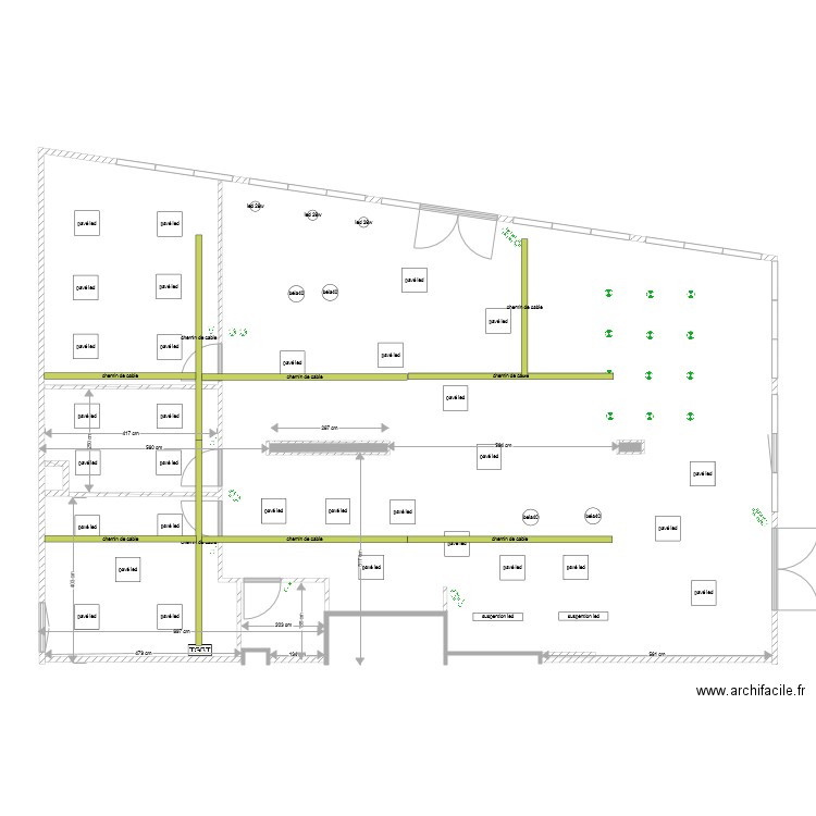 chemin de cable. Plan de 0 pièce et 0 m2