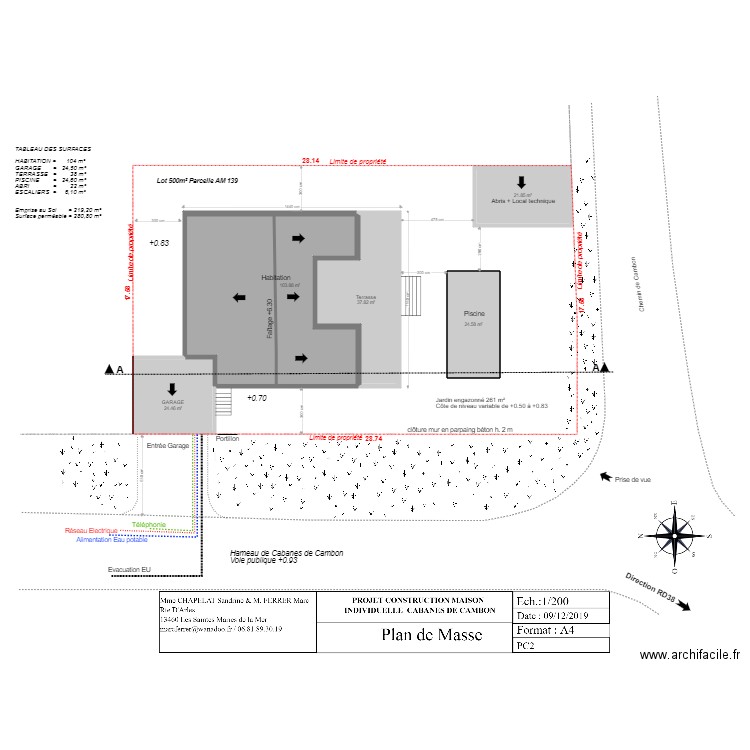 LIMITE TERRAIN. Plan de 0 pièce et 0 m2