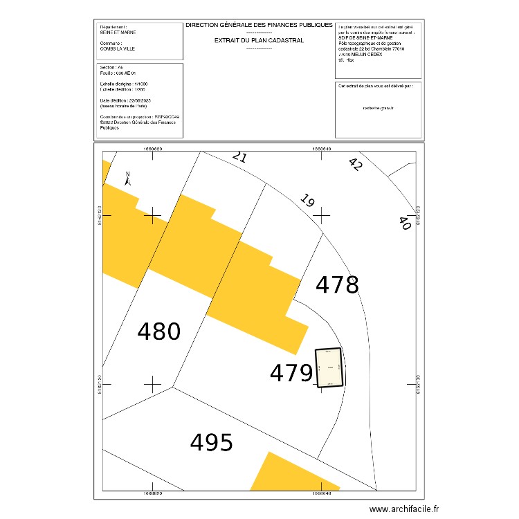 plan de masse. Plan de 1 pièce et 13 m2
