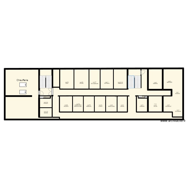 Le Giffre - Sous Sol 2. Plan de 17 pièces et 414 m2