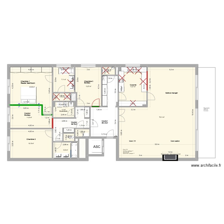 BEMEL. Plan de 21 pièces et 208 m2