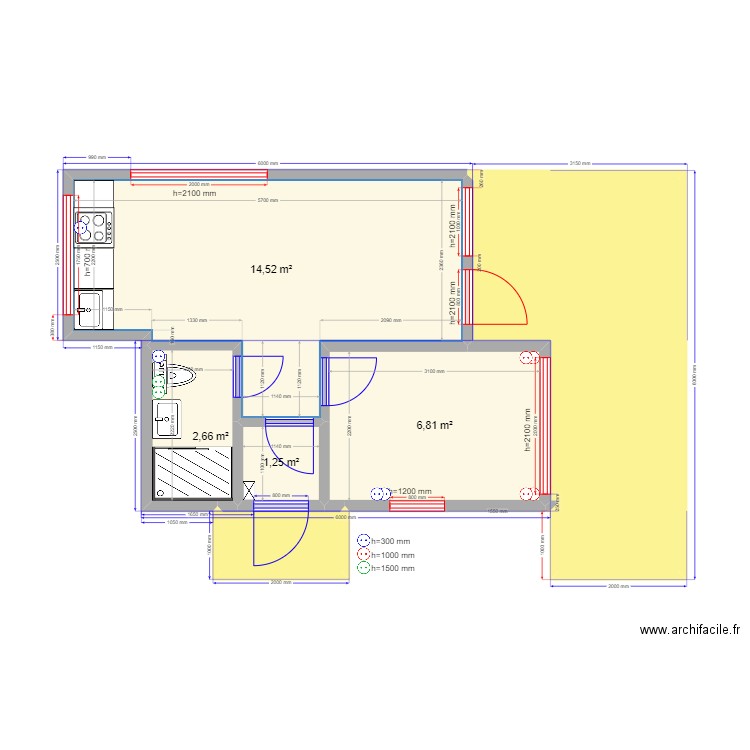 30-1 Углич эл. Plan de 6 pièces et 40 m2