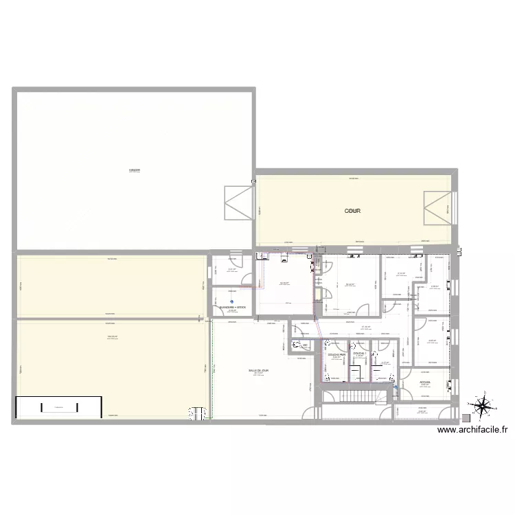 CLOIX PLAN RDC PROJET PLOMBERIE. Plan de 19 pièces et 610 m²