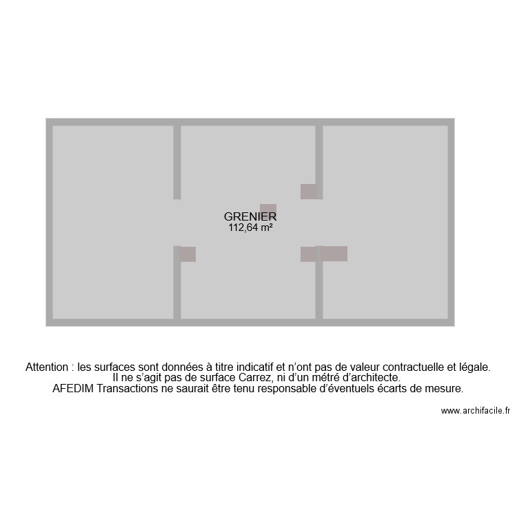 BI 8158 GRENIER. Plan de 1 pièce et 113 m2