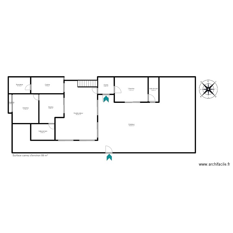 christiano nayeux rdc. Plan de 12 pièces et 194 m2