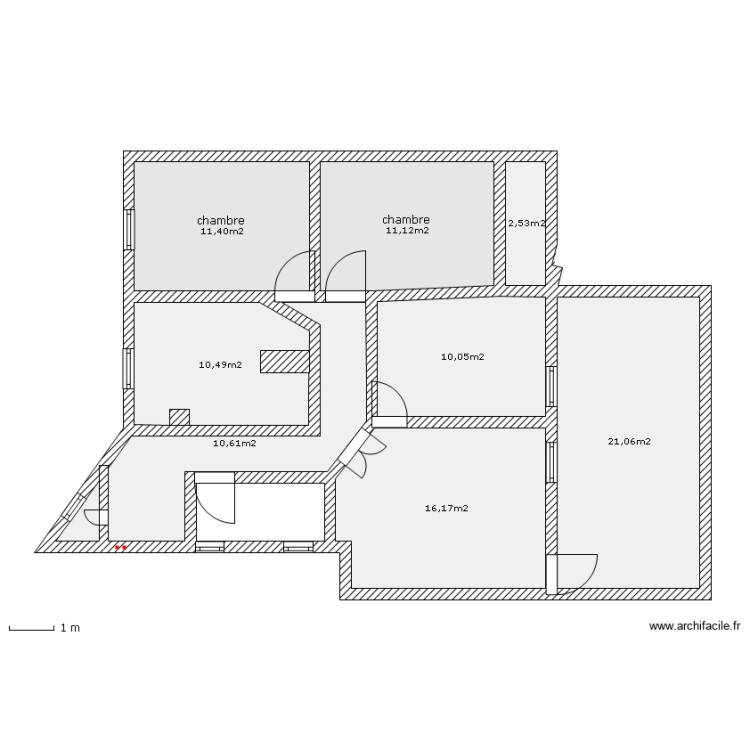 superficie chambre f4p Plan 8 pièces 93 m2 dessiné par