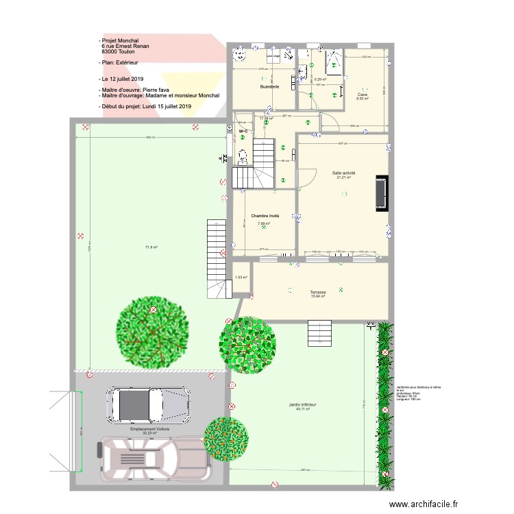 Plan Monchal  exterieurs. Plan de 0 pièce et 0 m2