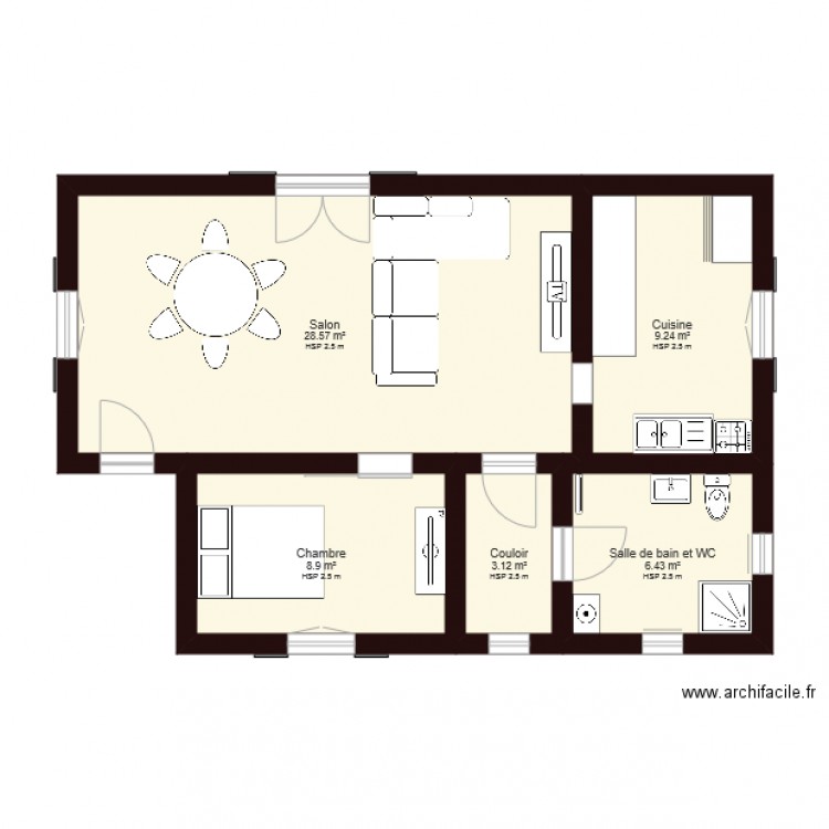 Maison Ecodome. Plan de 0 pièce et 0 m2