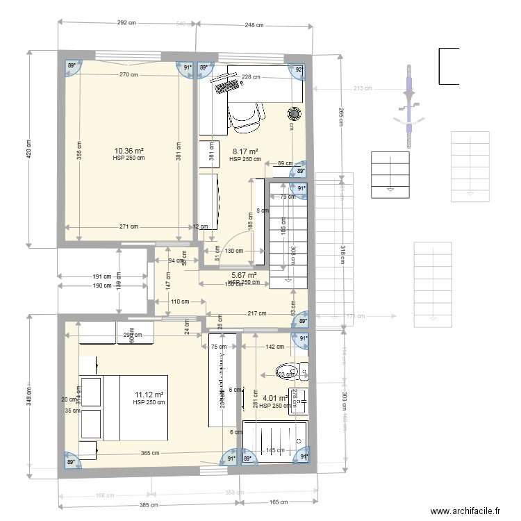 plan 7 251118 escalier droit 250 m plafond. Plan de 0 pièce et 0 m2