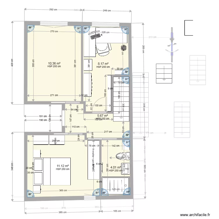 plan 7 251118 escalier droit 250 m plafond. Plan de 
