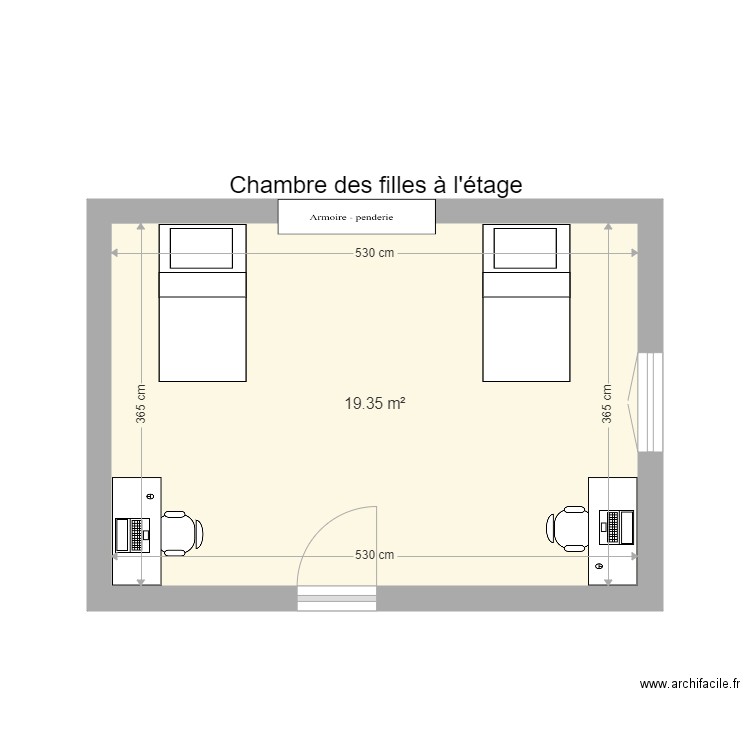 Maison Teddy Chambre filles. Plan de 0 pièce et 0 m2