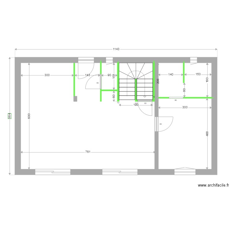 Clément rdc cloisons. Plan de 0 pièce et 0 m2