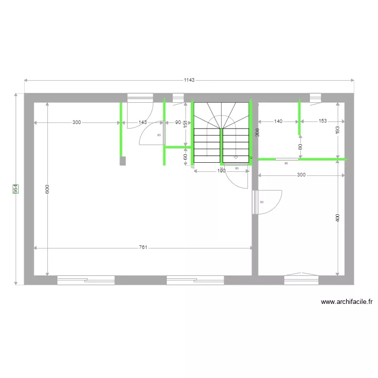 Cl&eacute;ment rdc cloisons. Plan de 