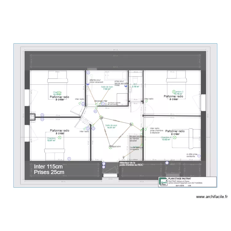 ELEC ETAGE définitif. Plan de ELEC ETAGE définitif. Plan de