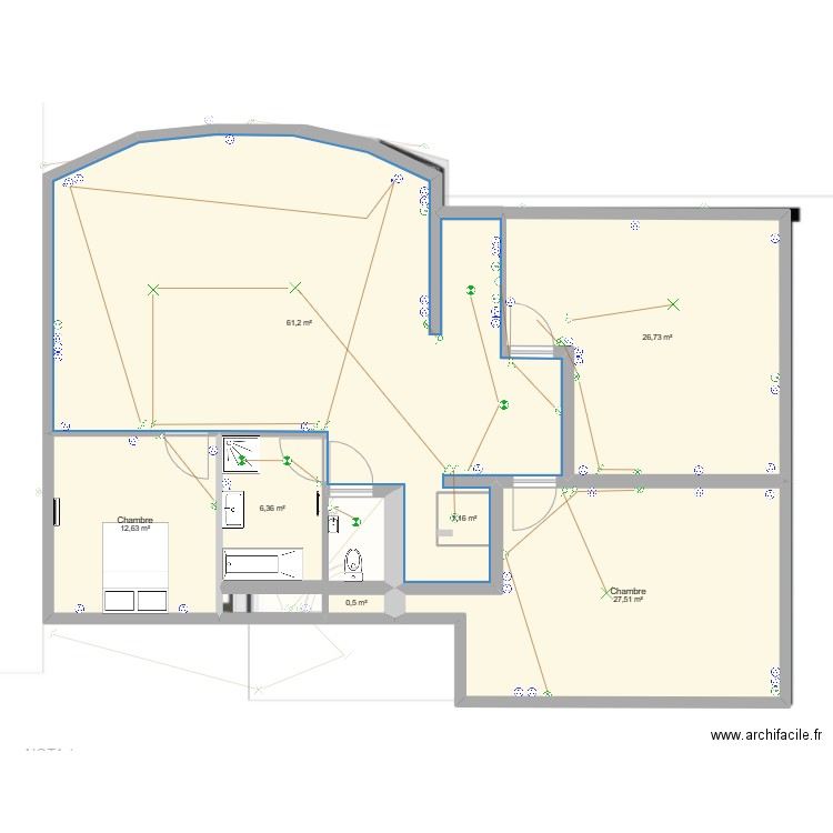 ren. Plan de 17 pièces et 278 m2