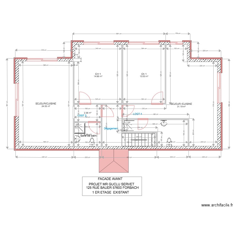 GUCLU COMBLE EXISTANT . Plan de 0 pièce et 0 m2