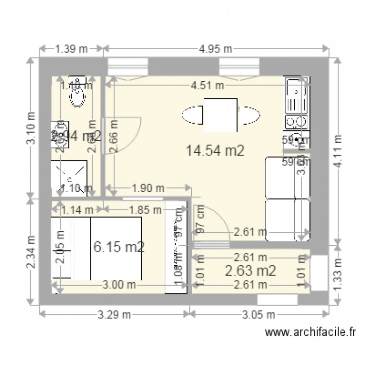 appart 2 v28. Plan de 0 pièce et 0 m2