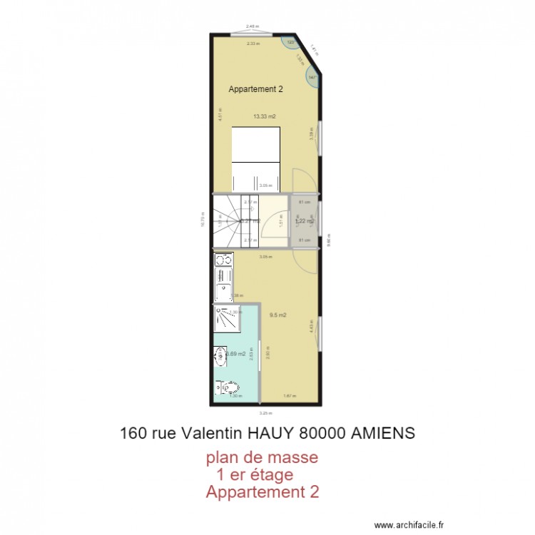 plan de masse 160 Valentin Hauy 80000 AMIENS 1er étage appartement 2. Plan de 0 pièce et 0 m2