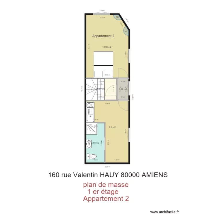 plan de masse 160 Valentin Hauy 80000 AMIENS 1er &eacute;tage appartement 2. Plan de 