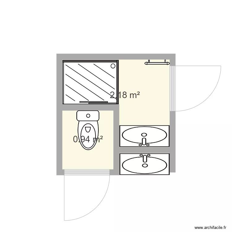 salle de bain rez de chauss&eacute;e. Plan de 