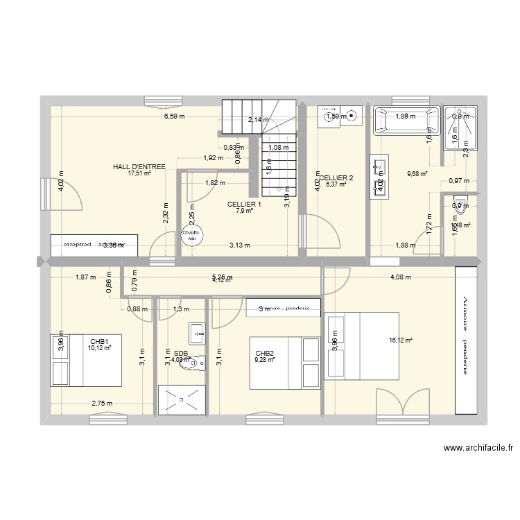 MAISON UR ONEA. Plan de 10 pièces et 87 m2