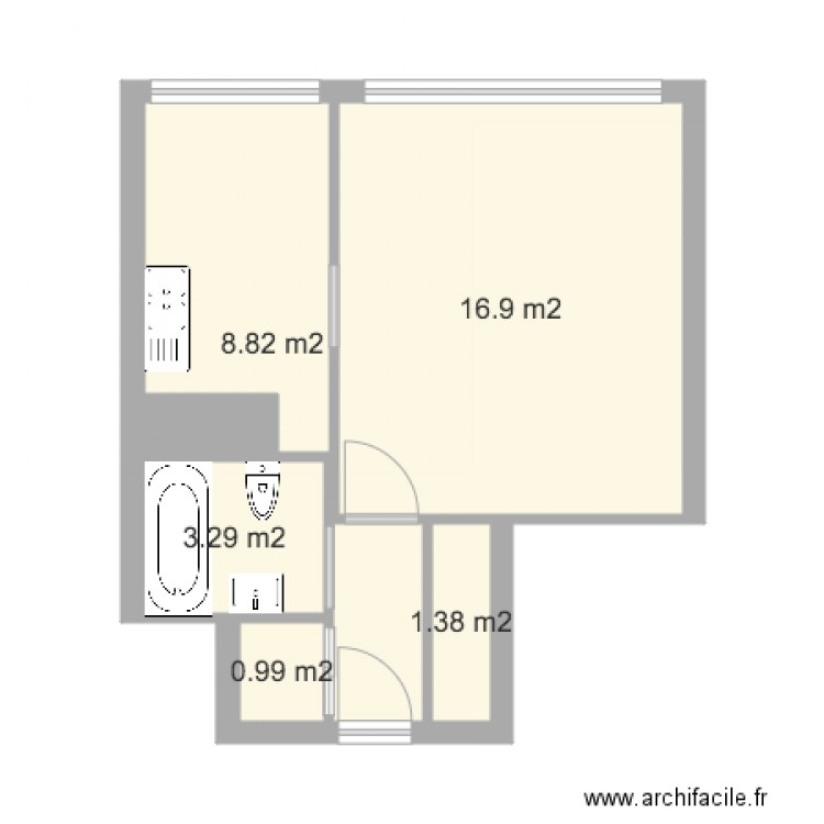 plan 21 servan studio. Plan de 0 pièce et 0 m2