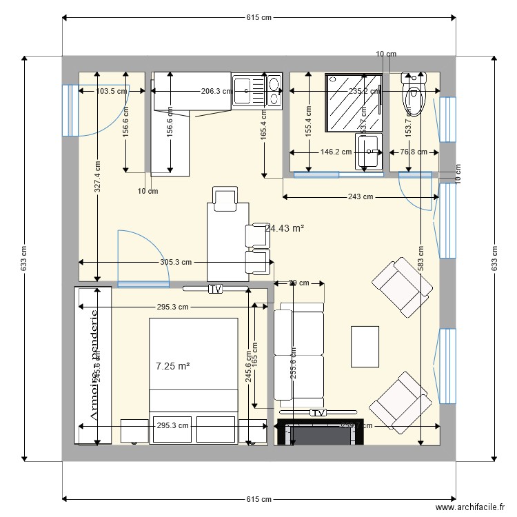 plan variante 2 avec baies vitré. Plan de 0 pièce et 0 m2