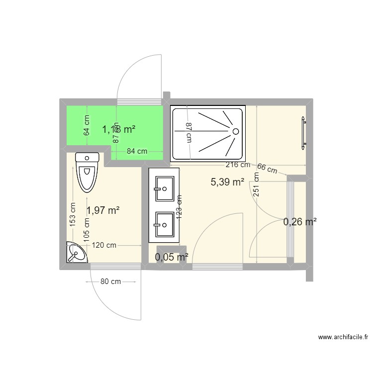 PLAN SDB 07 2023 ter. Plan de 5 pièces et 9 m2