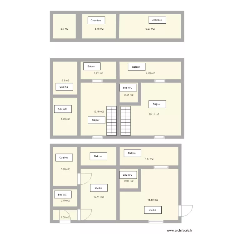 Place de cr&ecirc;te. Plan de 