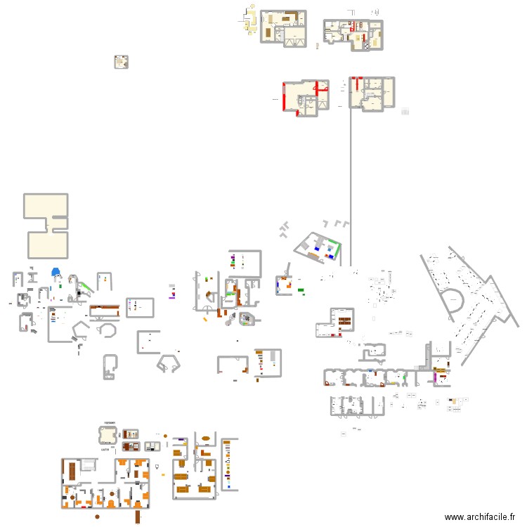 Grand commun. Plan de 70 pièces et 670 m2