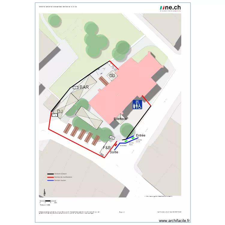 Silent Parvis du Temple. Plan de 
