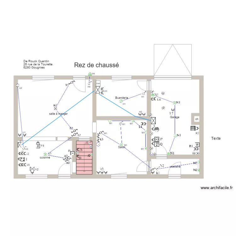 rez de chauss&eacute;e Gougnies. Plan de 