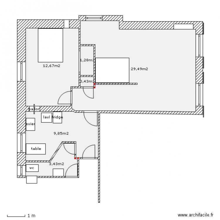 cuv3cible. Plan de 0 pièce et 0 m2