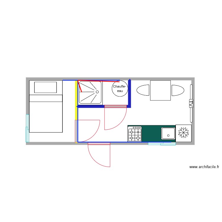 roulotte. Plan de 0 pièce et 0 m2