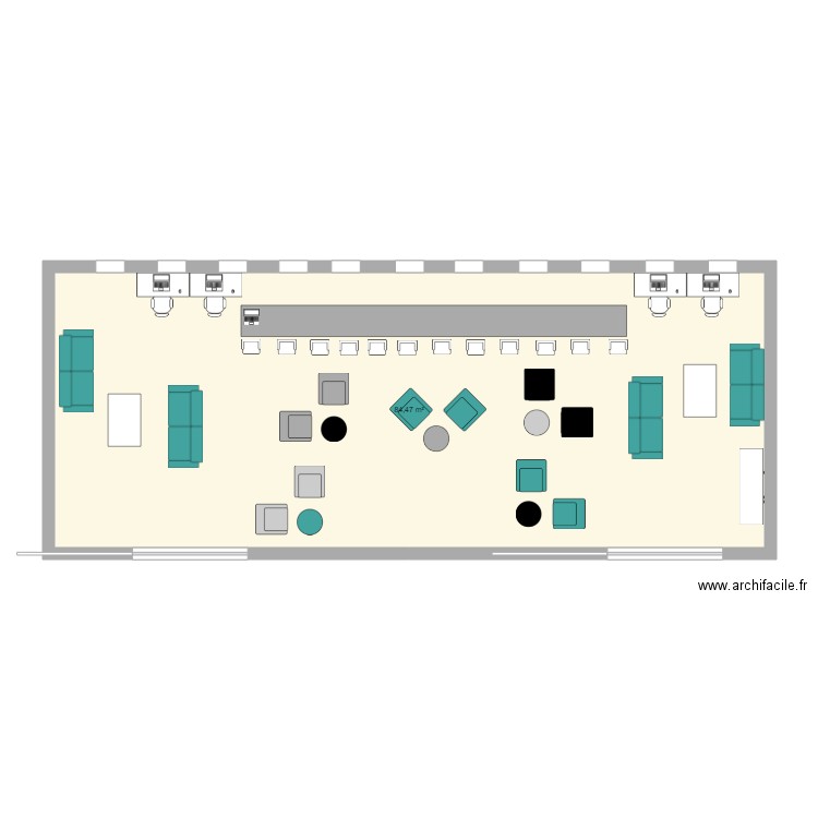 Foyer lycéens. Plan de 1 pièce et 84 m2