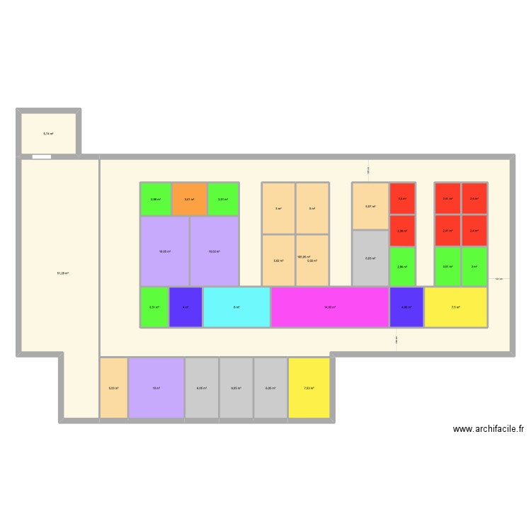 pior velho loja 2. Plan de 35 pièces et 459 m2