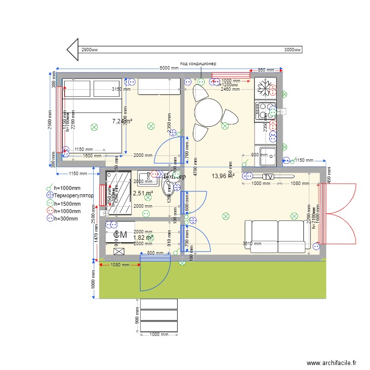 p30 1 3 Людмила. Plan de 0 pièce et 0 m2