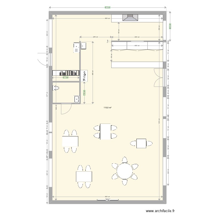 Ancien bureau RACHID. Plan de 2 pièces et 127 m2