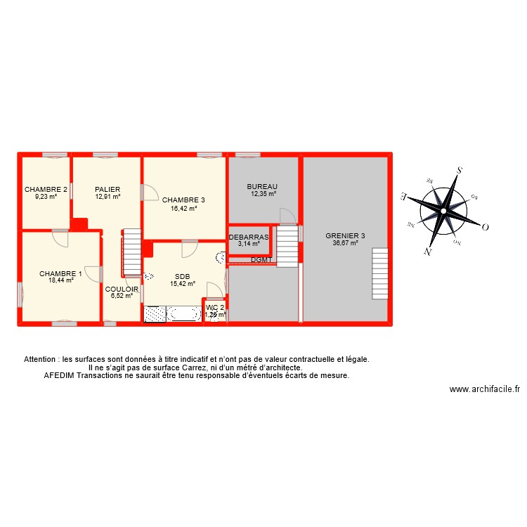 BI10277 ETAGE 1. Plan de 15 pièces et 150 m2