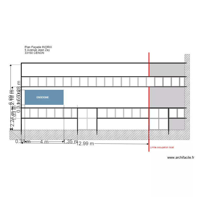 Enseigne INORIX. Plan de 