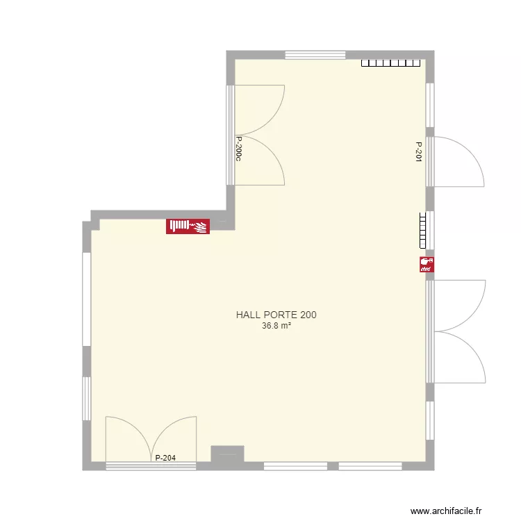 hall porte 200. Plan de 