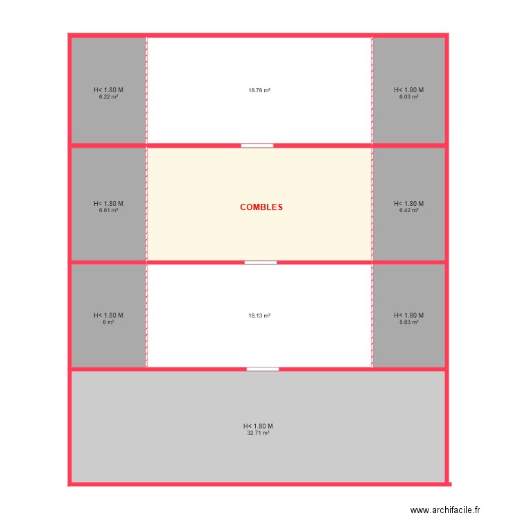 Comble francisco. Plan de 0 pièce et 0 m2