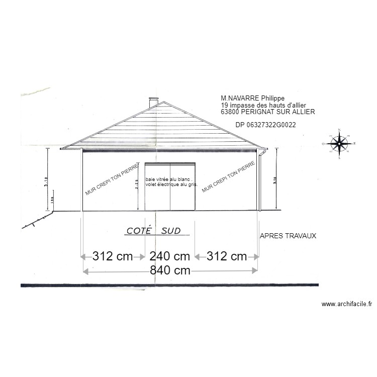 PERIGNAT façade sur aprés travaux . Plan de 0 pièce et 0 m2