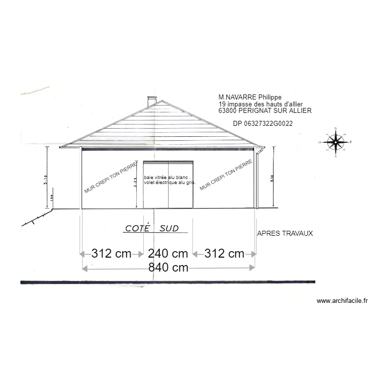PERIGNAT façade sur aprés travaux . Plan de PERIGNAT façade sur aprés travaux . Plan de